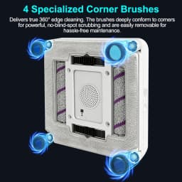 Window Vacuum Robot Cleaner ABIR WD10, Dual Roller System,6-Way Water Spary,10000Pa Suction,AI Chip,Smart Home Wall Glass Clean