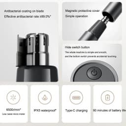 Original Xiaomi Mijia Electric Nose Hair Trimmer Portable Nose Ears Hair Eyebrow Trimmer for Men Rechargeable Painless Clipper