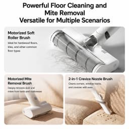 MIJIA Wireless Vacuum Cleaner 4,Comb Teeth Anti-Tangle Design,Lntelligent Dust Sensor,230AW Suction,90min Runtime,CN Version