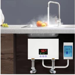 110V 220V Instant Water Heater Bathroom Kitchen Wall Mounted Electric Water Heater LCD Temperature Display with Remote Control