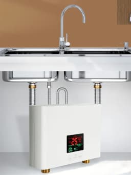 110V 220V Instant Water Heater Bathroom Kitchen Wall Mounted Electric Water Heater LCD Temperature Display with Remote Control