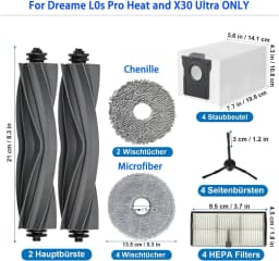 Dreame L10s Pro Ultra Heat, X30 Ultra, X30 Pro Accessories Vacuum Cleaner Replacement Main Side Brush Filter Mop Dust Bag