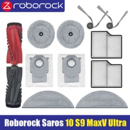 ( Roborock Saros 10 / S9 MaxV Ultra ) Vacuum Parts Main Roller Side Brush HEPA Filter Mop Cloth Dust Bag