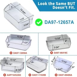 DA97-12657A Refrigerator Door Shelf Replacement (LEFT Side) for Samsung RF262BEAESR, RF261BEAESR RF260BEAESG, RF260BEAESR