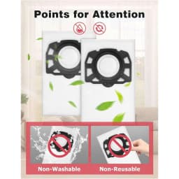Vacuum Cleaner Bags for Karcher WD2 Plus, WD 3, KWD 1, MV 3, SE 4001, SE 4002 Wet & Dry Vacuum Cleaner, KFI 357, 2.863-314.0