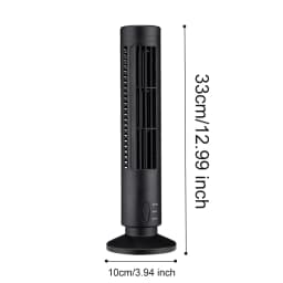 LED Tower Fan Air Bladeless Cooling Fan 2 Gear Speed Mini Vertical Conditioner USB Portable Stand Up Tower Fan for Home Office