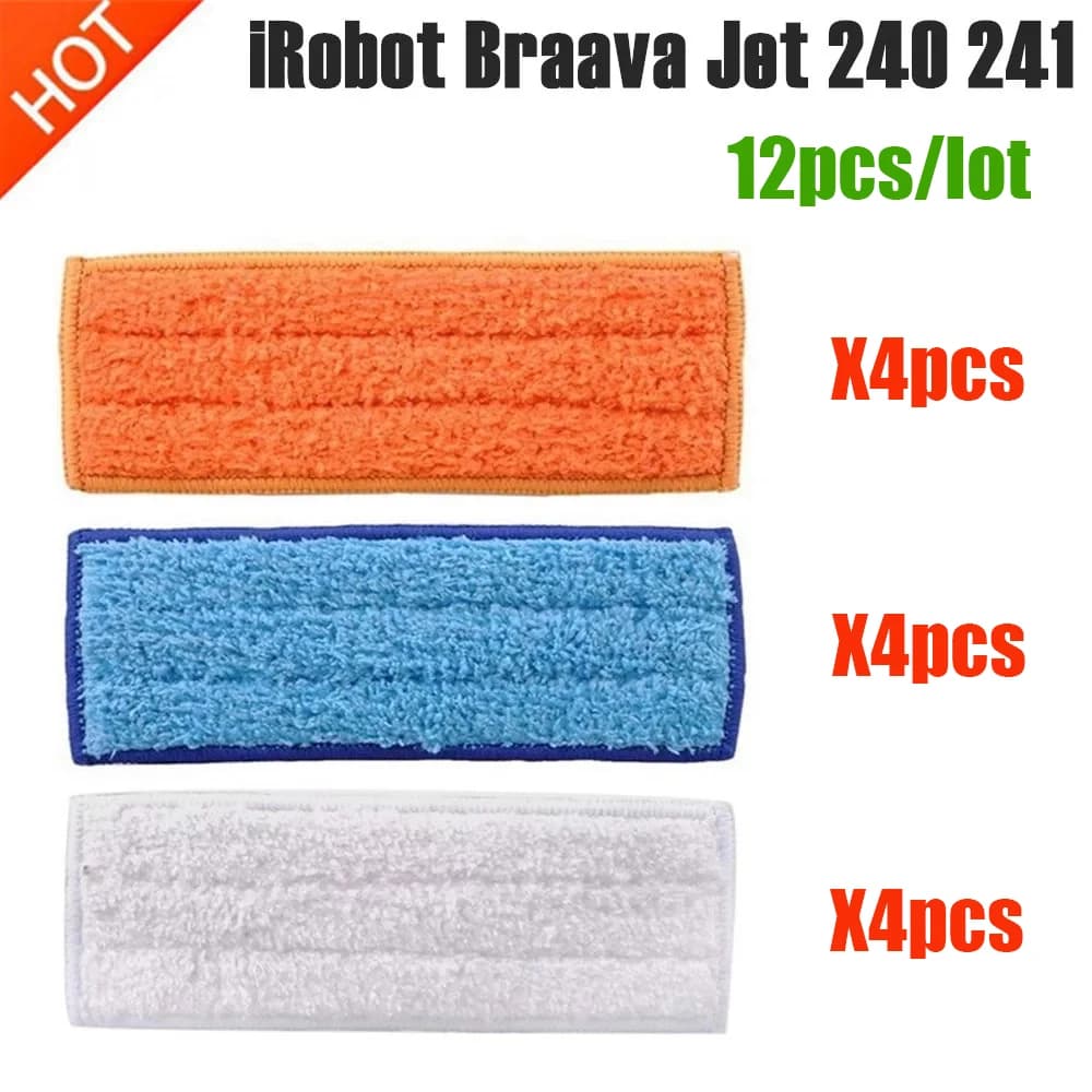 Washable Wet Mopping Pads Damp Pads Dry Pad Cloth For iRobot Braava Jet 240 241 Cleaner Robot Spare Parts Rag Replacement kit