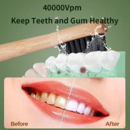 Sonic Electric Toothbrush Eco-friendly Bamboo Smart 5 Mode USB Fast Charge IPX7 Waterproof Soft Home Teeth Whitening Gift Set