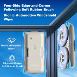 NEW Window Cleaning Robot LIECTROUX G8, High-Speed Cleaning, Double Water Spray, AI Navigation, 4 Soft Rubber Brush,Smart Memory
