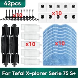 Fit For Tefal Rowenta X-plorer Serie 65+, 75S RR8577WH, 75S+ RG8597W / RR8587WH Accessories Brush Hepa Filter Mop Wipe Dust Bag