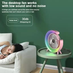 Portable Fan USB Rechargeable Fan LED 7 Colors Electric fan 180°Adjustable summer Camping fans 3 Speeds mini Fan for xiaomi Fan