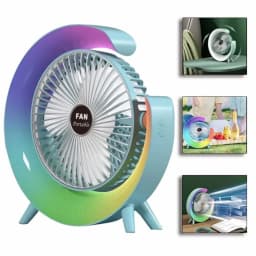Portable Fan USB Rechargeable Fan LED 7 Colors Electric fan 180°Adjustable summer Camping fans 3 Speeds mini Fan for xiaomi Fan