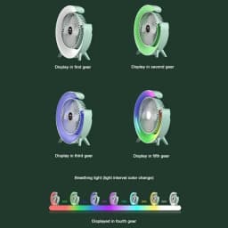 Portable Fan USB Rechargeable Fan LED 7 Colors Electric fan 180°Adjustable summer Camping fans 3 Speeds mini Fan for xiaomi Fan