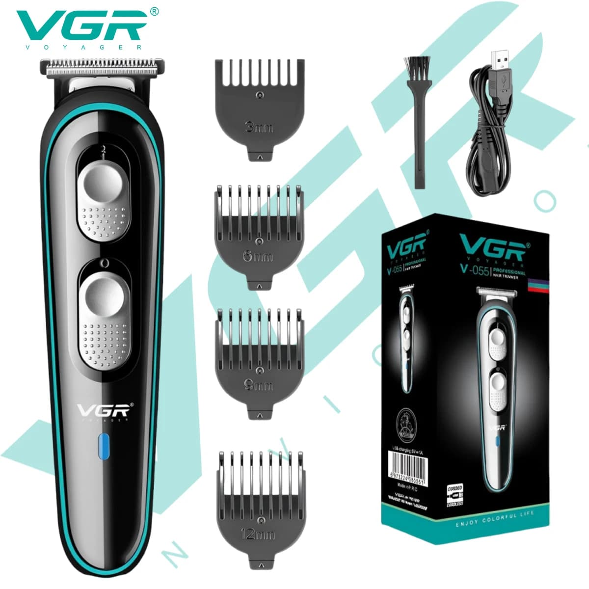 VGR 055 Electric Hair Clipper Household Convenient Electric Push Cutting Oil Head Carving Stainless Steel Knife Head Hair Trimmi