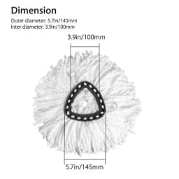 For O-cedar and Vileda EasyWring 1 Tank System Washable Mop Pad Triangle Rotating Mop Head Base Scrub Mop Brush Head Accessories