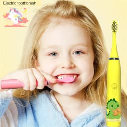 Children's Electric Toothbrush Cartoon Kids With Replacement Head Ultrasonic IPX7 Waterproof Rechargeable Sonic Toothbrush