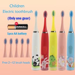 Children's Electric Toothbrush Cartoon Kids With Replacement Head Ultrasonic IPX7 Waterproof Rechargeable Sonic Toothbrush