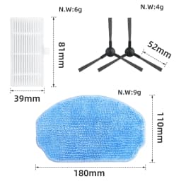 Compatible For Kabum Smart 100 / MAMNV ZCWA ONSON GTTVO EICOBOT BR150 BR151 / MANVINS Kilgone LCrock BENICO G20 Brush Filter Mop