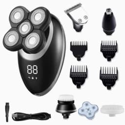 Electric Shaver Electric Razor Rotary Beard Trimmer Rechargeable Shaving Machine for Men Beard Razor Waterproof 5-Blade