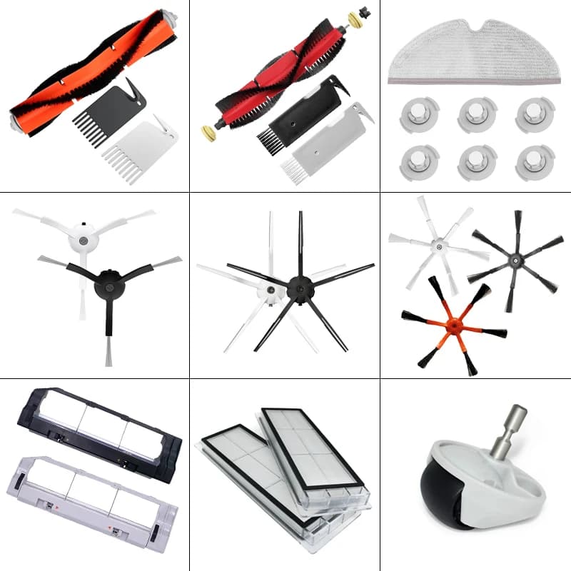 Mop Cloth HEPA Filter Side / Main Brush Cover Spare Parts For XiaoMi Roborock E4 E25 E35 S5 S50 S51 S55 S6 S60 S61 S65 S6 Pure