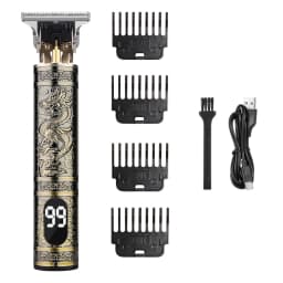 Professional Vintage Hair Clippers and Trimmers Kit, Rechargeable Cordless Haircut & Grooming Set for Men, Beard Trimmer with