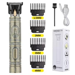 Professional Vintage Hair Clippers and Trimmers Kit, Rechargeable Cordless Haircut & Grooming Set for Men, Beard Trimmer with