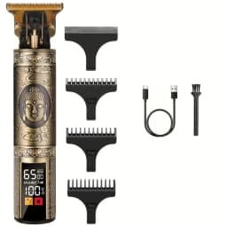 Professional Vintage Hair Clippers and Trimmers Kit, Rechargeable Cordless Haircut & Grooming Set for Men, Beard Trimmer with