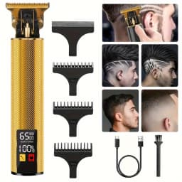 Professional Vintage Hair Clippers and Trimmers Kit, Rechargeable Cordless Haircut & Grooming Set for Men, Beard Trimmer with