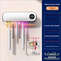 NEW UV Toothbrush Holder Automatic Drying Toothbrush Sterilizer Intelligent Wall Mounted Home Bathroom Rechargeable Fast Drying