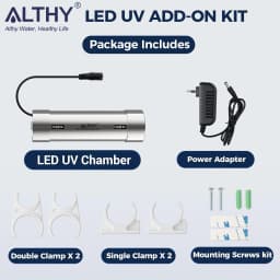 ALTHY LED UV Ultraviolet Water Sterilizer for Under Sink Water Filter / RO Purifier System Mercury-Free Stainless 50 Year Life