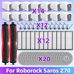 Compatible For ( Roborock Saros Z70 ) Vacuum Parts Main Side Brush HEPA Filter Mop Cloth Dust Bag Replacement Accessories