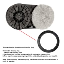 Original Clean Ring for Purerobo W-R3S W-R1 Window Cleaning Robot Black Round Replacement Part for Glass Clean Robot Machine Use