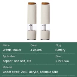 Electric Salt Pepper Grinder Automatic Spice Mill Adjustable Coarseness Kitchen Grinding Tools For Cooking BBQ Seasoning