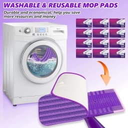5PCS Reusable Mop Pads Compatible with Swiffer WetJet Mops Wet Dry Head for Swiffer Wet Jet Mop Hardwood Floor Cleaning, Purple