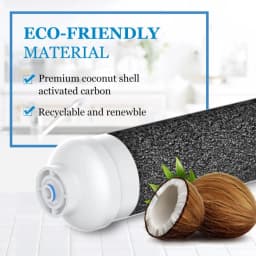 10" Inline Water Filter Cartridge Quick Connect PP Cotton Activated Carbon for RO System Refrigerator Ice Maker Chlorine Removal