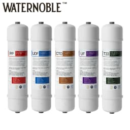 10" Inline Water Filter Cartridge Quick Connect PP Cotton Activated Carbon for RO System Refrigerator Ice Maker Chlorine Removal
