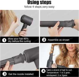 Hair Styler Nozzle Auto Curling For Dyson Airwrap HS01 HS05 Sencicimen X9 Hair Dryer Accessories Multi Hair Curler Cylinder Comb