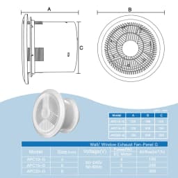 KCvents Wall Mount Exhaust Fan 100/150 mm Reversible with Remote Control for Bathroom, Kitchen, Home, Attic Ventilation Fan
