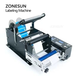 ZONESUN ZS-TB50SM Electric Semi Automatic Round Bottle Labeling Machine Cosmetic Bottle Sticker Label Applicator
