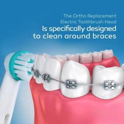 Ortho and Power Tip Brush Heads Compatible with Oralb Electric Toothbrush - Good for Braces, Crowns, Bridges Fit Oral B Pro 1000