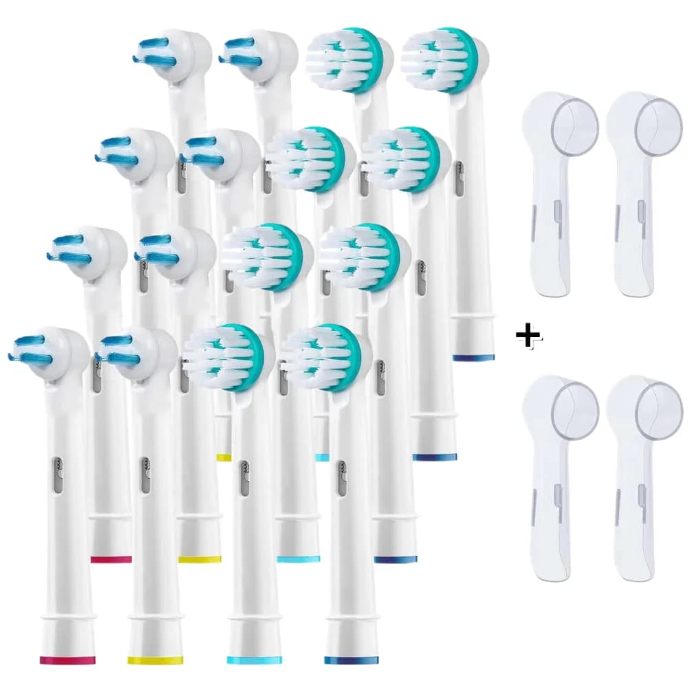 Ortho and Power Tip Brush Heads Compatible with Oralb Electric Toothbrush - Good for Braces, Crowns, Bridges Fit Oral B Pro 1000