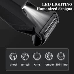 Groin & Body Hair Trimmer –Dual-Head Safe Trimmer & Foil Blades, Waterproof Wet/Dry Groomer USB-C Rechargeable with Travel Lock
