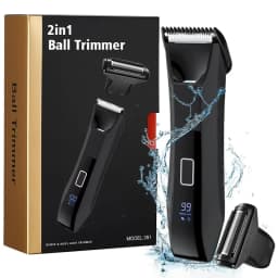 Groin & Body Hair Trimmer –Dual-Head Safe Trimmer & Foil Blades, Waterproof Wet/Dry Groomer USB-C Rechargeable with Travel Lock