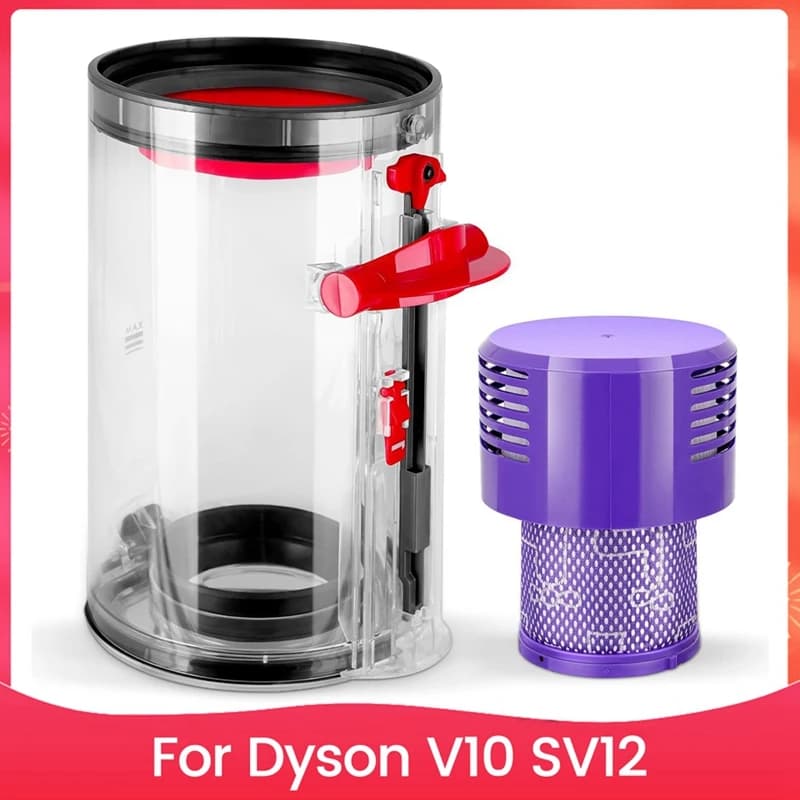A06I Dust Container With Filter Replacement Parts For Dyson V10 SV12 Animal And Absolute Vacuum Cleaner Accessories Dustbin