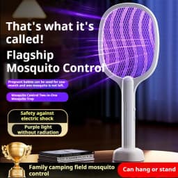2 in 1 Electric Mosquito Killer Mosquito Lamp with Violet Light Mosquito Trapping USB Rechargeable Portable Mosquito Killer