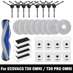 For ECOVACS T30 PRO OMNI / T30 OMNI Robot Vacuum Cleaner Accessories Main Side Brush Mop Cloth Hepa Filter Dust Bag Spare Parts