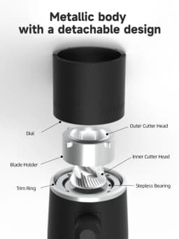 STARSEEKER EDGE Mini Portable Electric Coffee Grinder 38mm Cone Burr Stepless Adjustable Type-C Home Outdoor Travel Suit