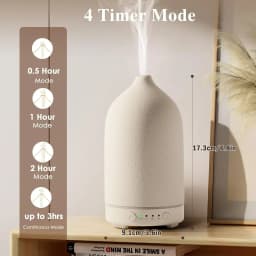 Essential Oil Diffuser 100ml Ceramic Ultrasonic Aroma Diffuser Humidifier Timer Setting 7 LED Colors Changing Lights For Home