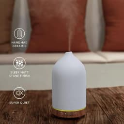Essential Oil Diffuser 100ml Ceramic Ultrasonic Aroma Diffuser Humidifier Timer Setting 7 LED Colors Changing Lights For Home