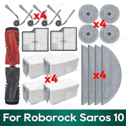 Compatible for Roborock Saros 10 Accessories Main Side Brush Hepa Filter Dust Bag Mop